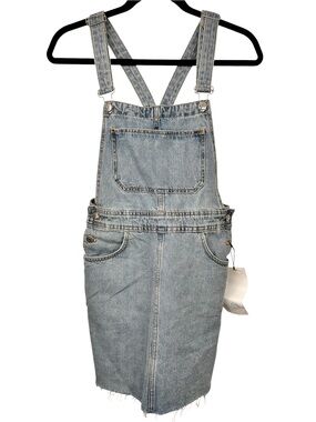 Zara Light Wash Denim Overall Skirt, XS, Y2K Cottagecore Farmcore NWT